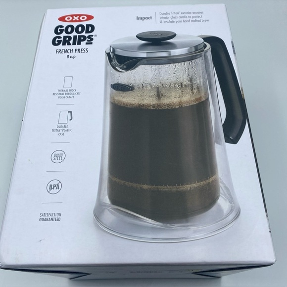 OXO French Press Good Grips 8 Cups Impact Durable Tritan Carafe - Picture 1 of 7